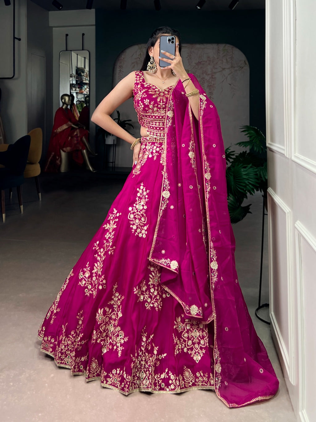 Naysha Embroidered Wedding Rani Lehenga