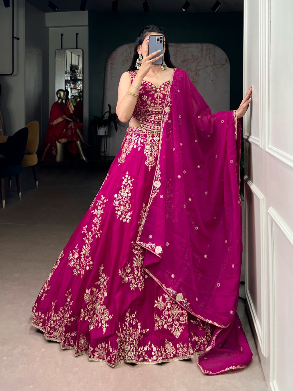 Naysha Embroidered Wedding Rani Lehenga