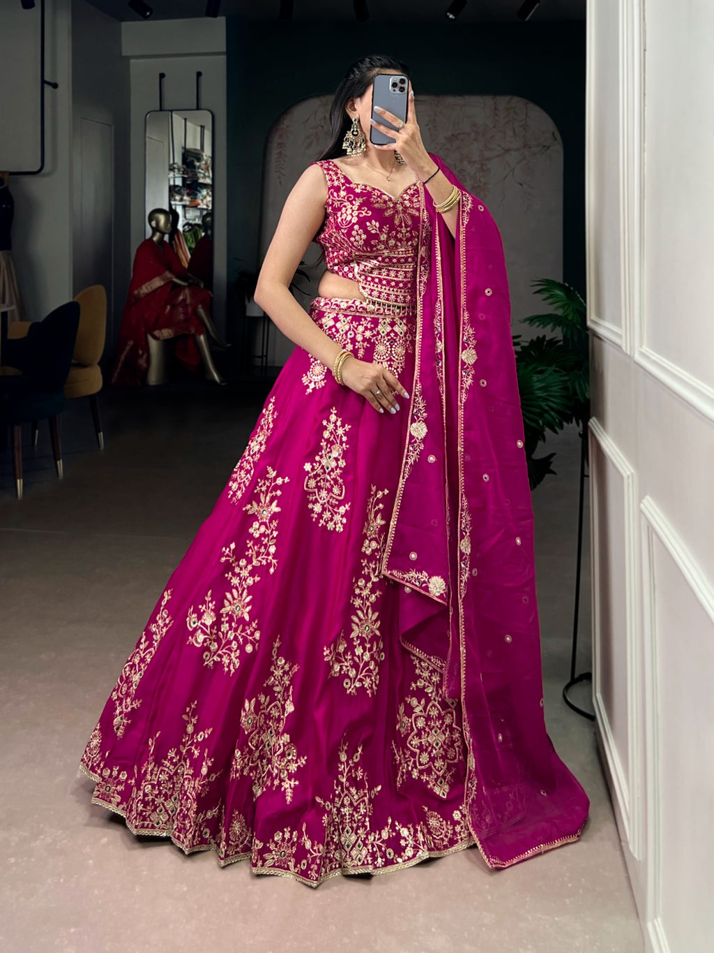 Naysha Embroidered Wedding Rani Lehenga