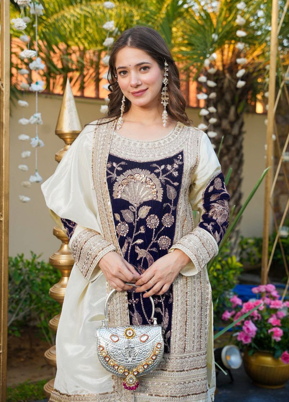 Off-White Dhurandhar Kurta Palazzo Set
