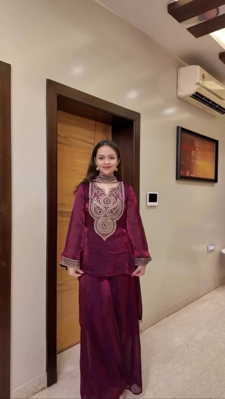 Wine Designer Sharara Set