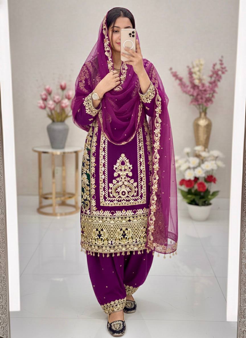 Eid Special Purple Georgette Suit Set
