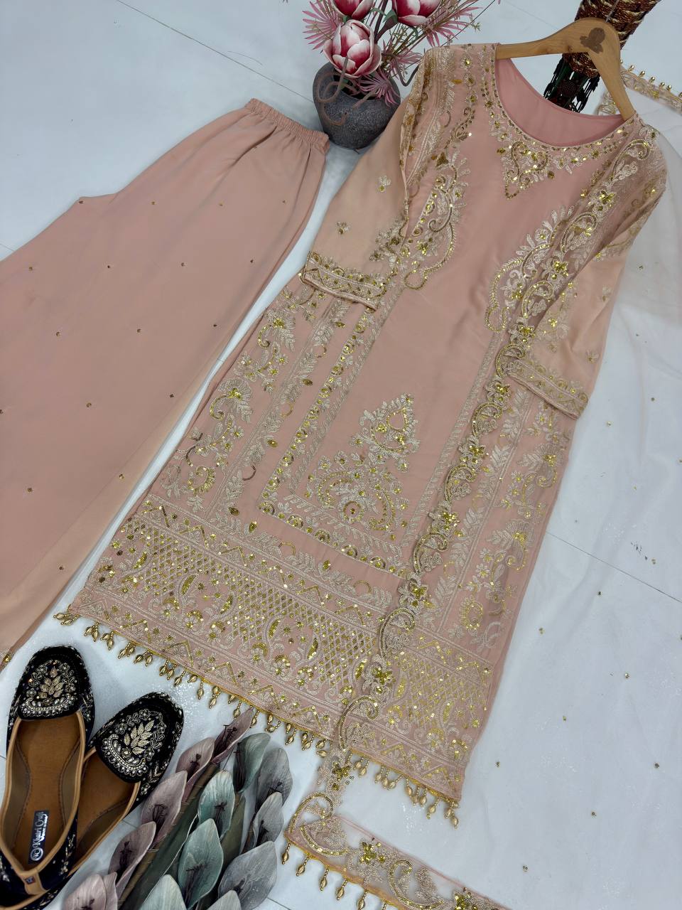 Eid Special Peach Georgette Suit Set