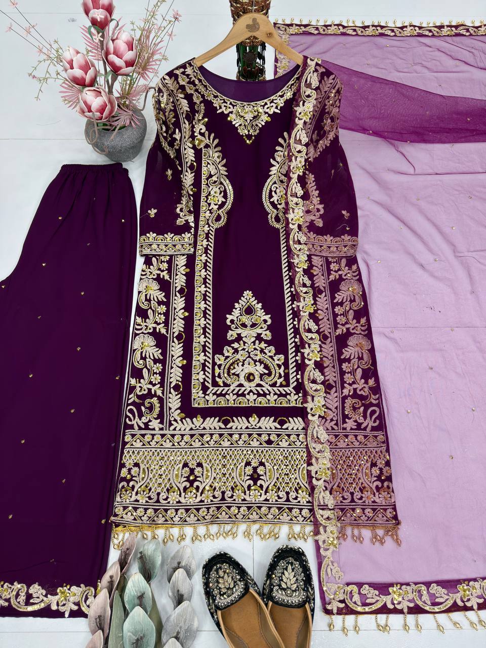 Eid Special Purple Georgette Suit Set