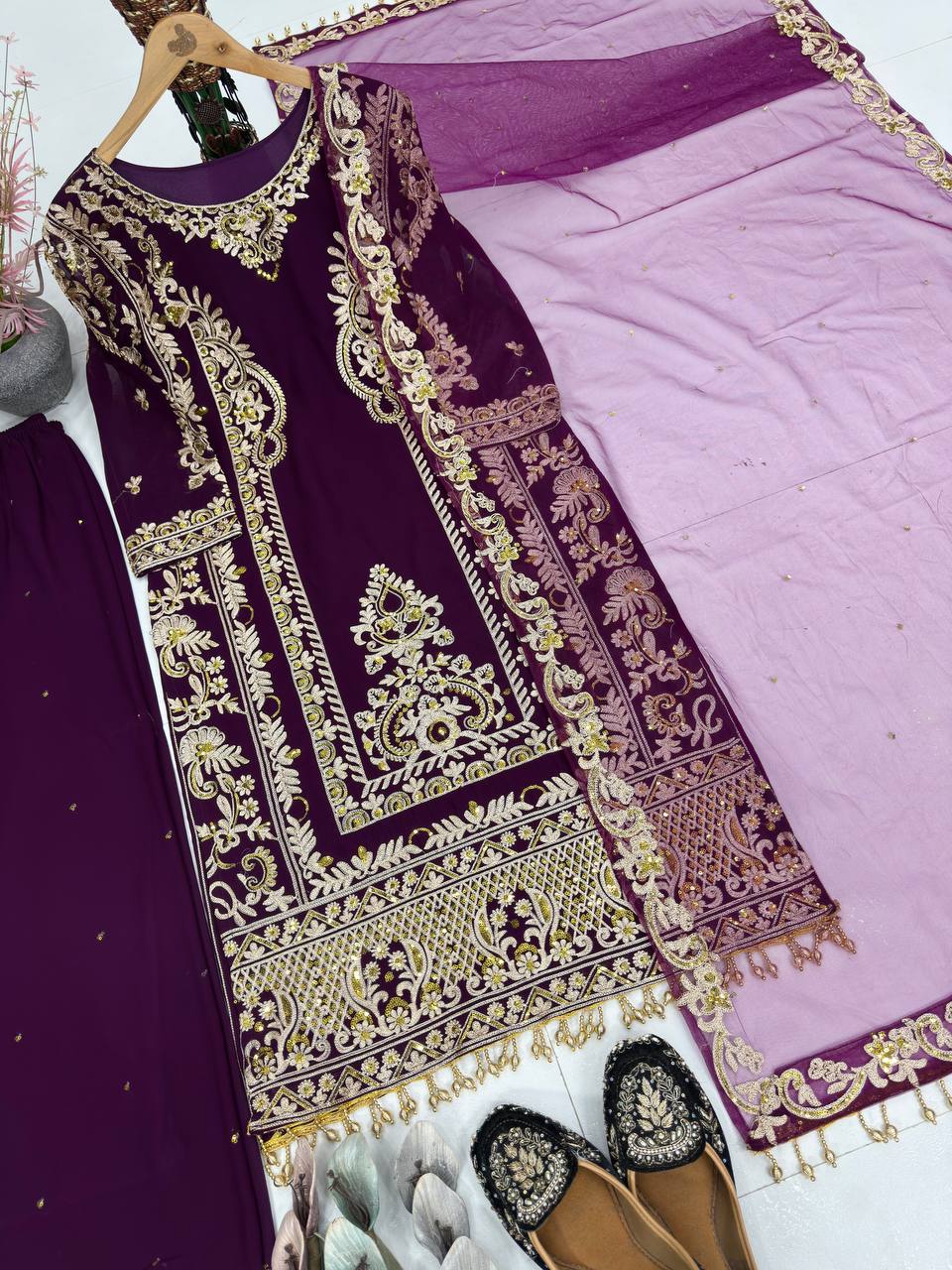 Eid Special Purple Georgette Suit Set